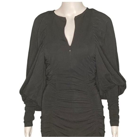 NWT By Malene Birger Cheyla Ruched Long Sleeve Black Maxi Dress - Sz XS - Picture 5 of 11